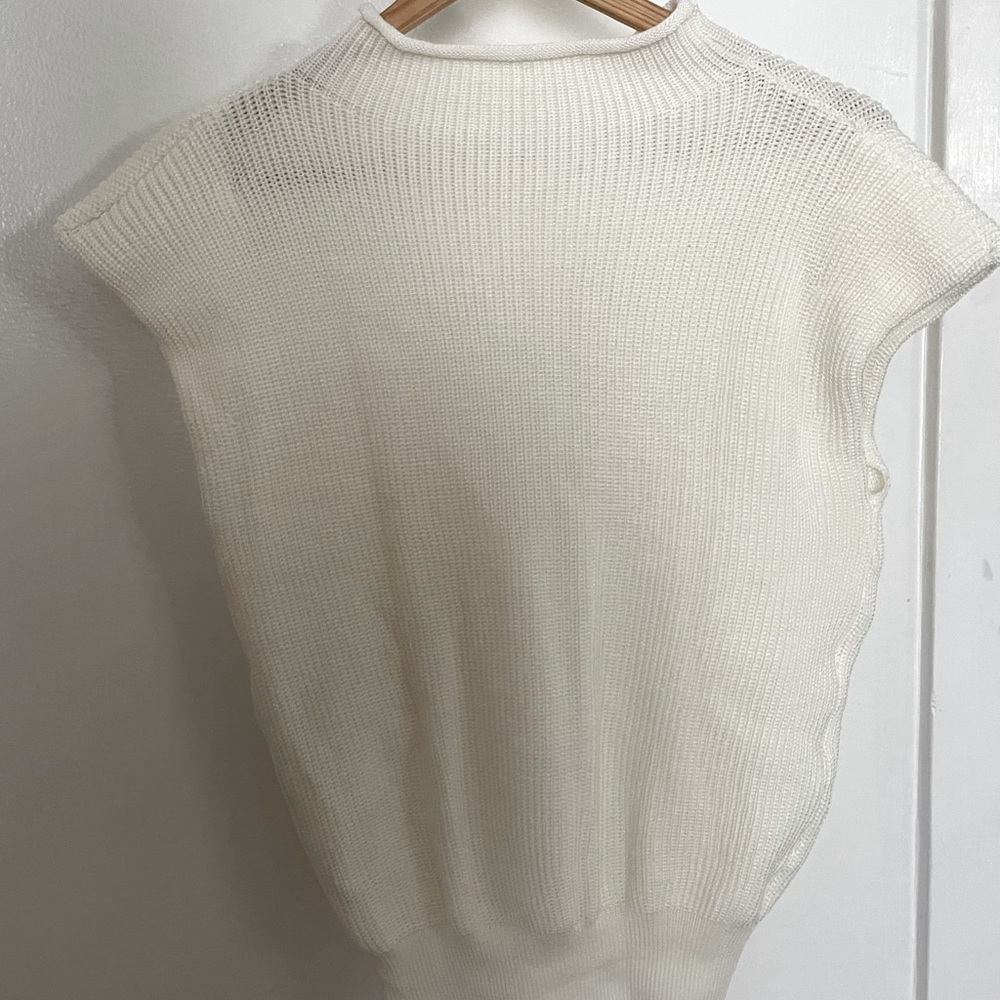 Amazon (TikTok made me buy it), white, shoulder pad turtleneck.